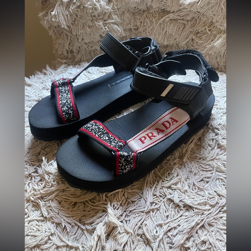 Rare Prada “Teva Style” Trek Printed Grip-Strap Sandals 8.5 - Picture 1 of 6